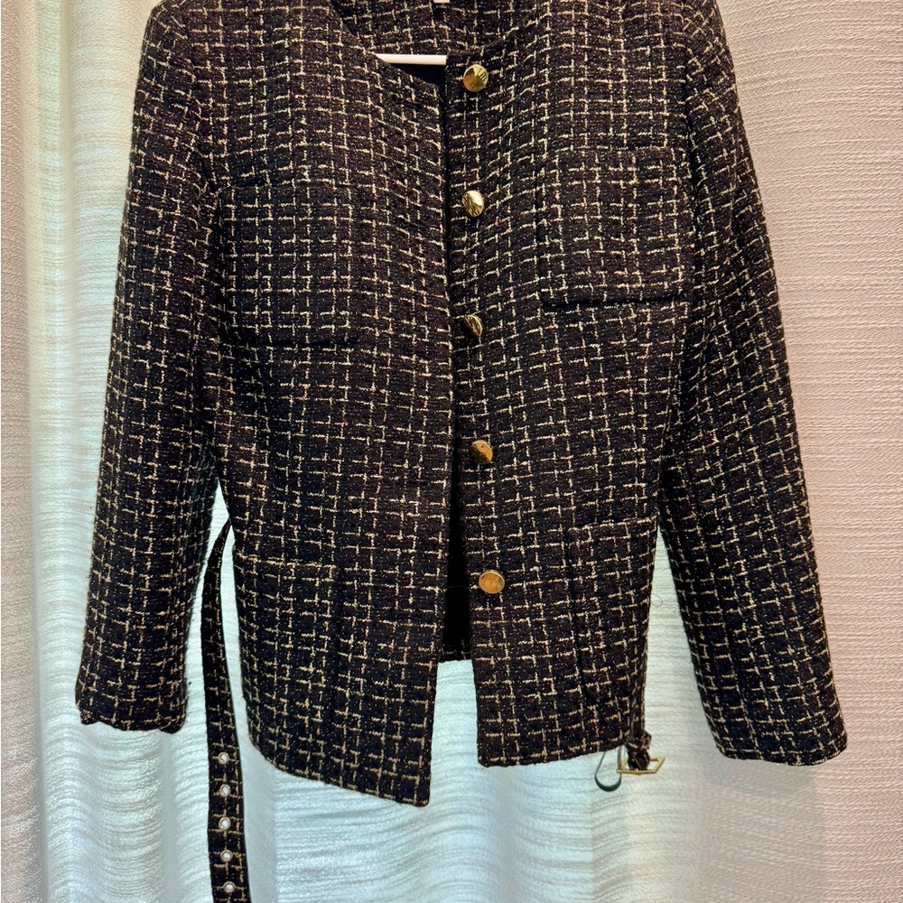 Preston & York Black and White Blazer Timeless Tweed Style